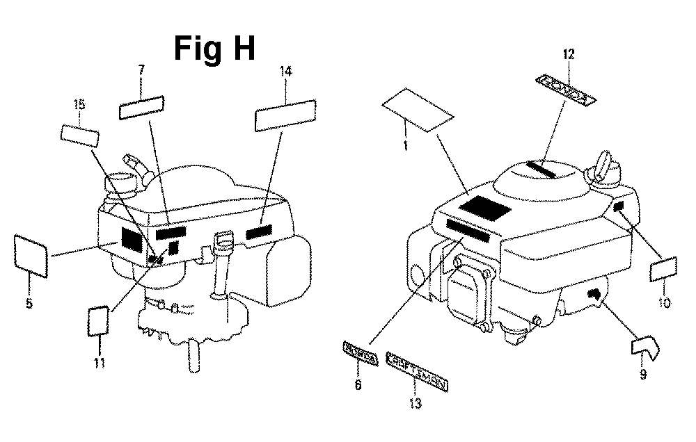 Fig-3 Diagram and Parts List for GXV140 Type N1B Honda Engine