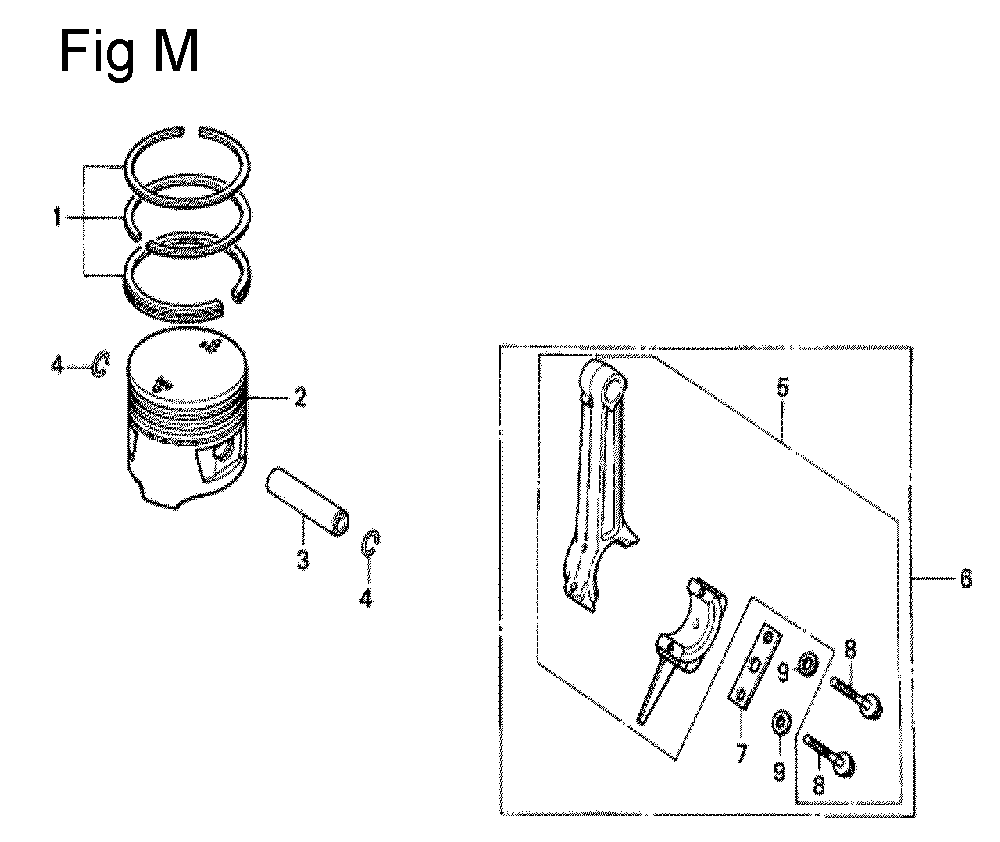 Fig-13 Diagram and Parts List for G100K2 Type MMB Honda Engine