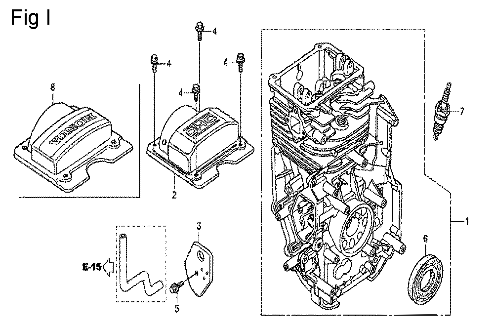 Fig-9 Diagram and Parts List for GC190LA Type VBAF Honda Engine