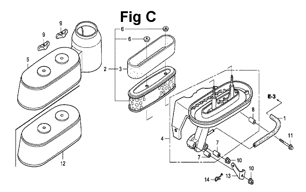 Fig-5 Diagram and Parts List for GXV160UH2 Type N1F1 Honda Engine