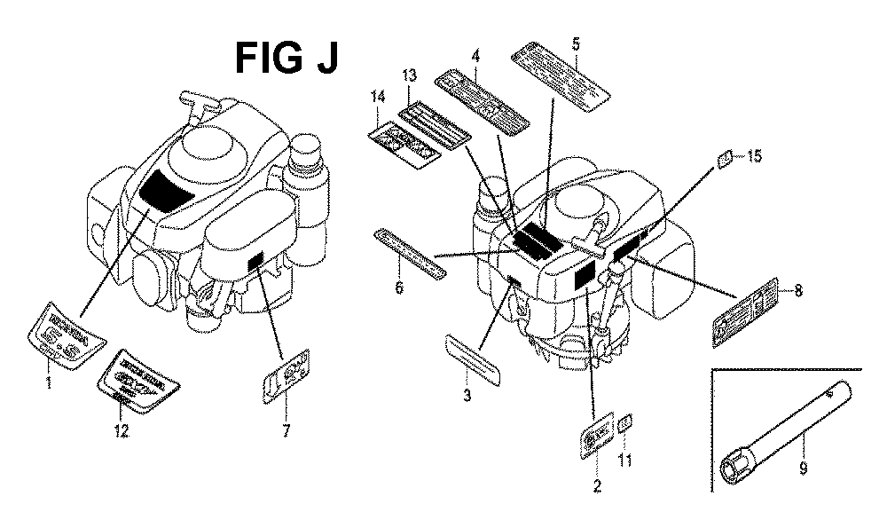 Fig-10 Diagram and Parts List for GXV160H2 Type SFJ Honda Engine