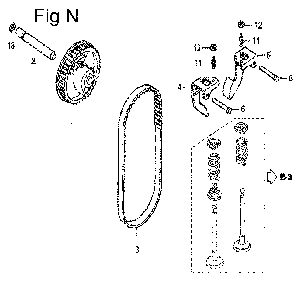 Fig-14 Diagram and Parts List for GC135 Type VXE Honda Engine