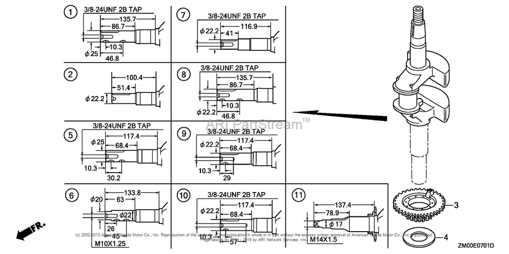 Crankshaft (2) Diagram and Parts List for GCV160LA0 (typeSBA)(GJARA-1000001) Honda Engine