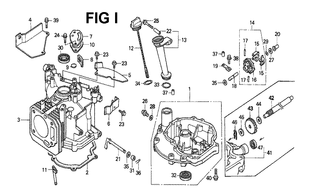 Fig-4 Diagram and Parts List for GXV140 Type A2YC Honda Engine