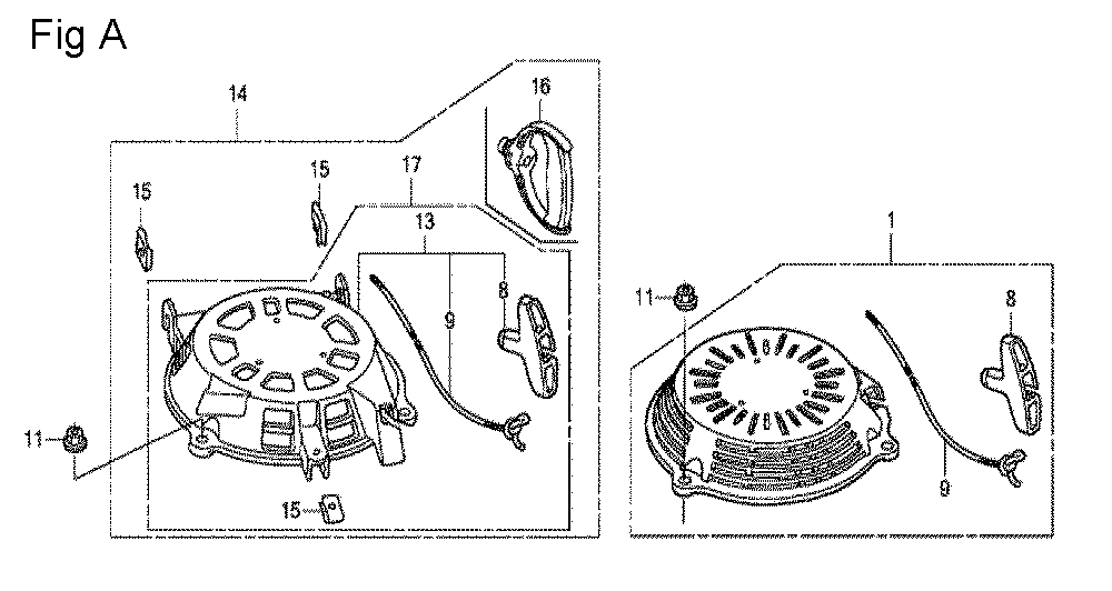 Fig-1 Diagram and Parts List for GCV160LE Type A2A9 Honda Engine