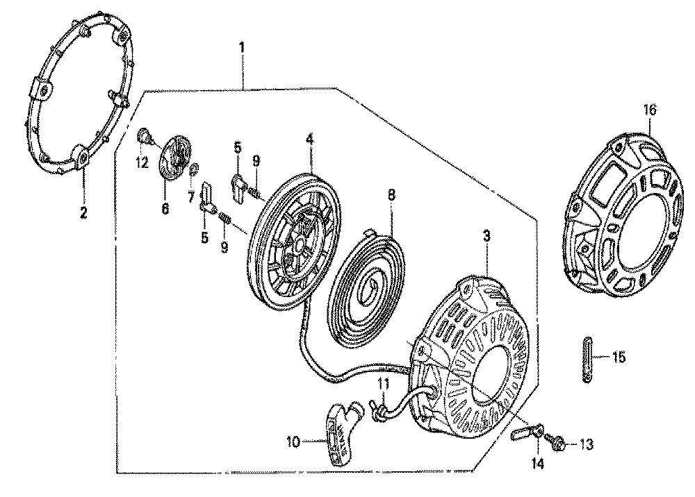 Fig-0 Diagram and Parts List for GX200 Type QAB2 Honda Engine
