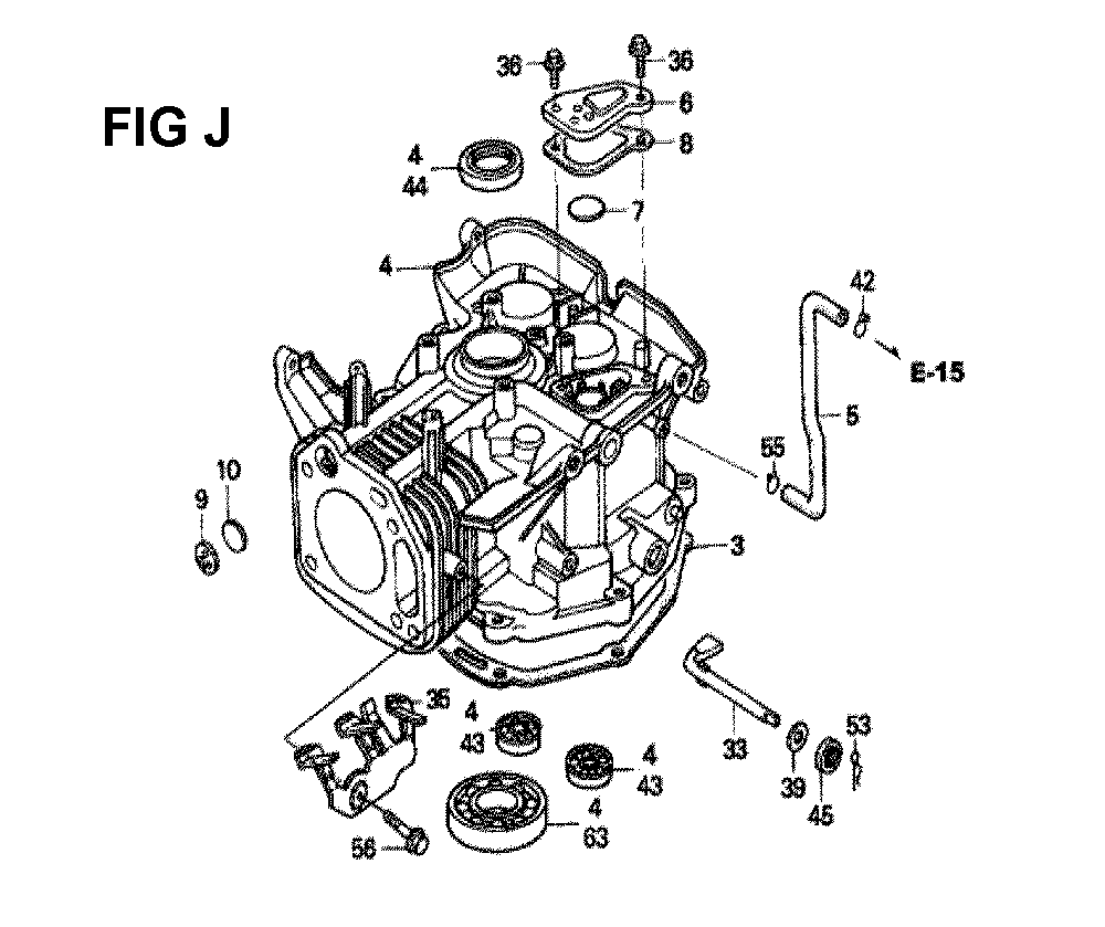 Fig-1 Diagram and Parts List for GXV340K1 Type DN3 Honda Engine