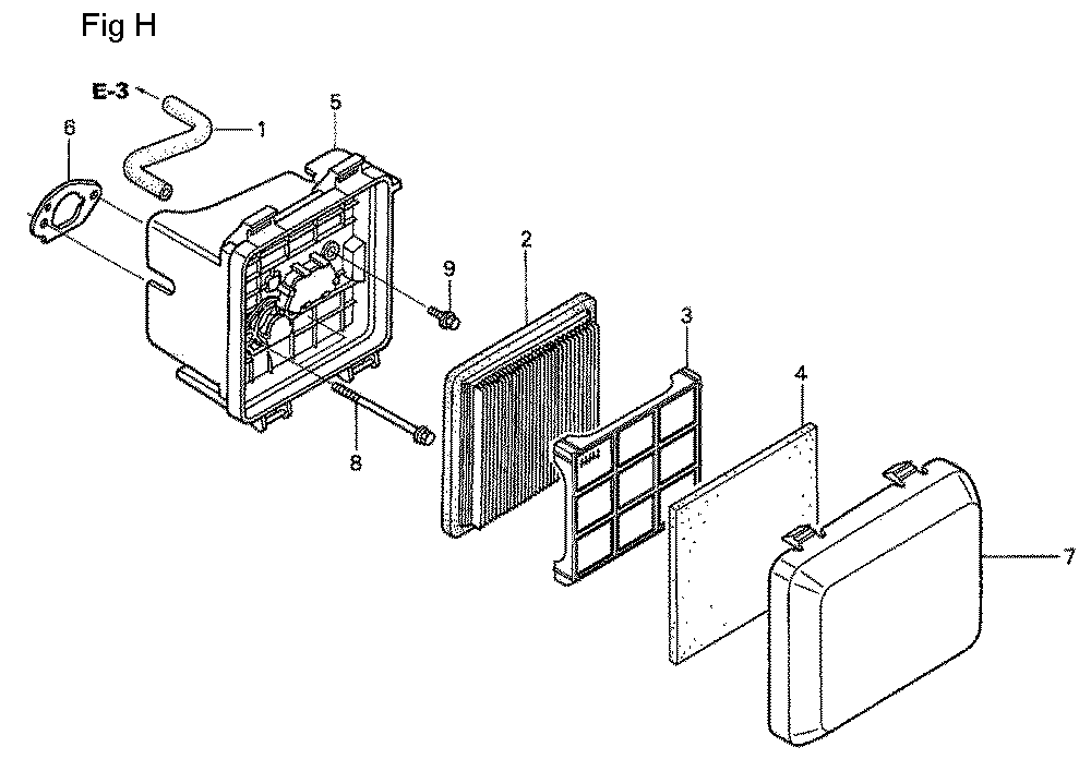 Fig-8 Diagram and Parts List for GSV190A Type A1AE Honda Engine