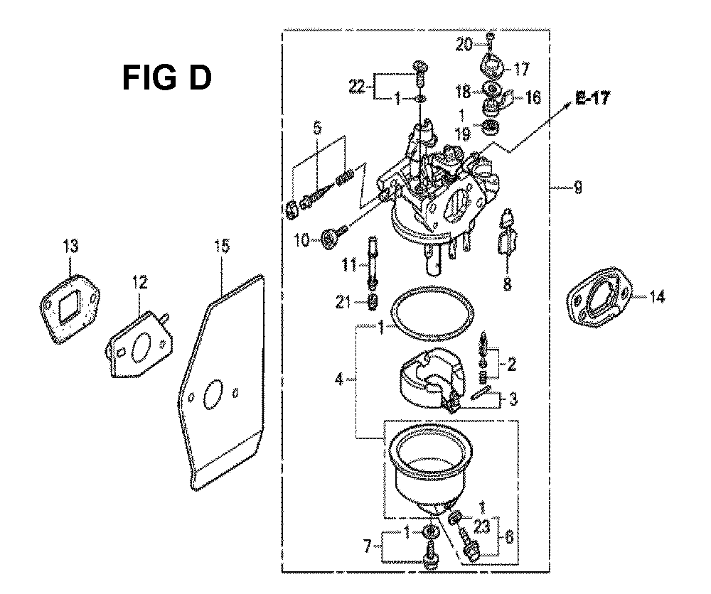 Fig-2 Diagram and Parts List for GXV160H2 Type C14 Honda Engine