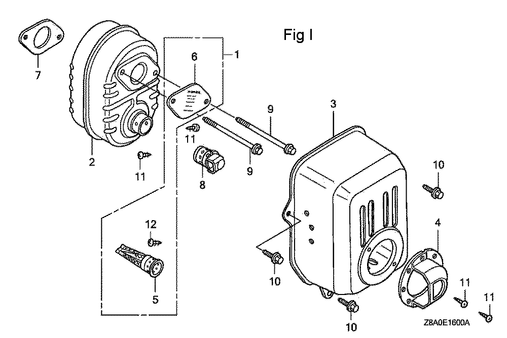 Fig-9 Diagram and Parts List for GC160LA Type QHAJ Honda Engine