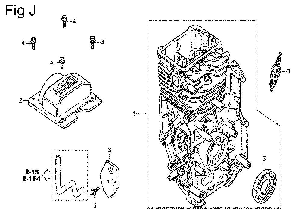 Fig-10 Diagram and Parts List for GC190A Type QHKF Honda Engine
