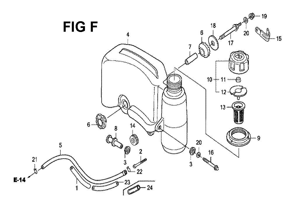 Fig-8 Diagram and Parts List for GXV160H2 Type N55 Honda Engine