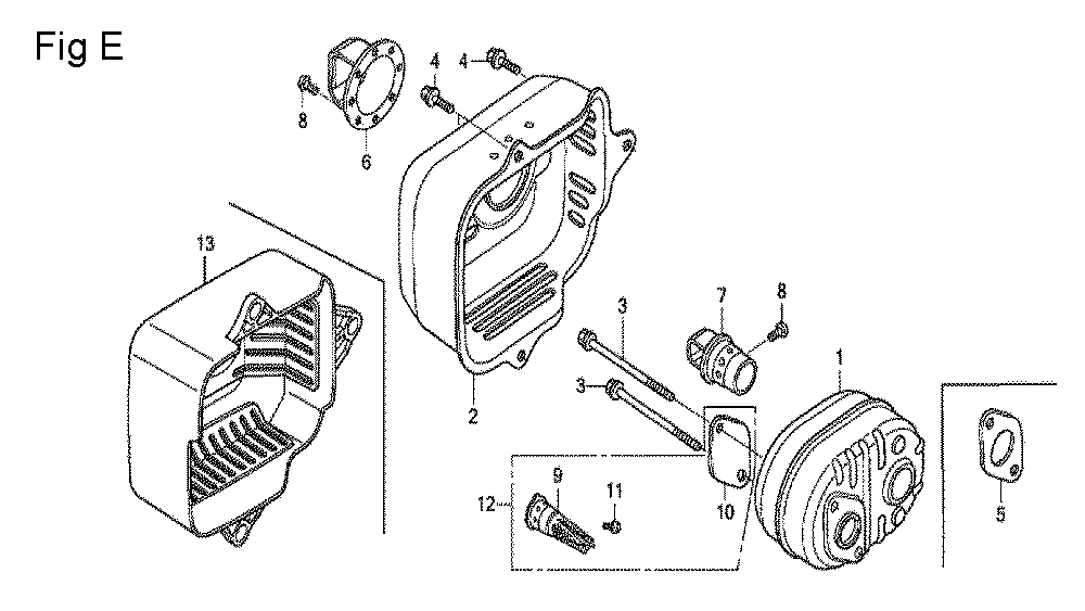 Fig-5 Diagram and Parts List for GCV160LA0 Type S1A Honda Engine