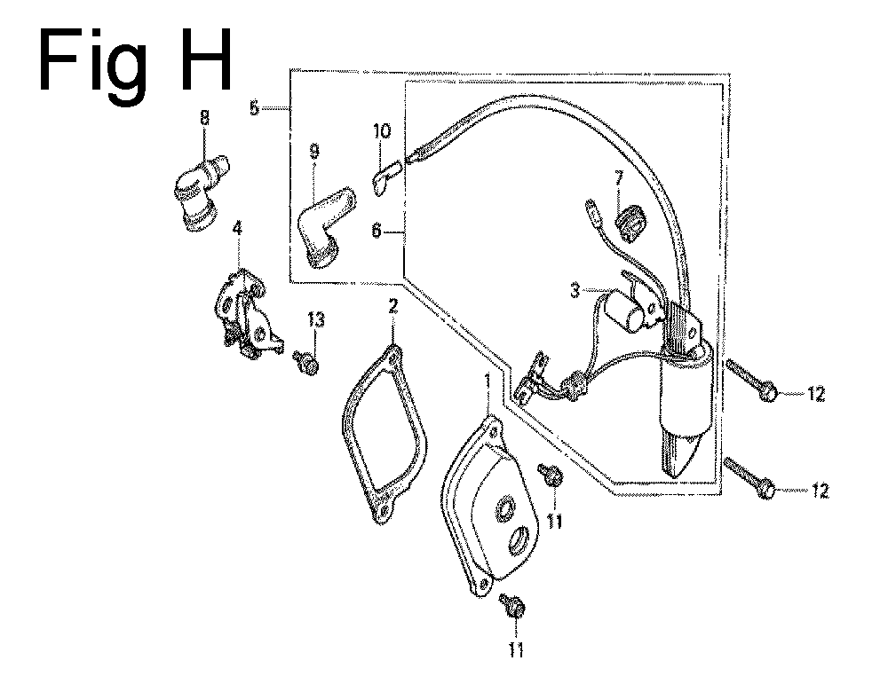 Fig-8 Diagram and Parts List for G100 Type Q Honda Engine