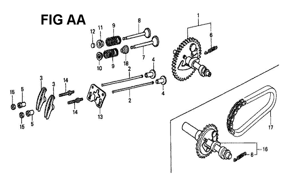 Fig-22 Diagram and Parts List for GX160K1 Type H1 Honda Engine