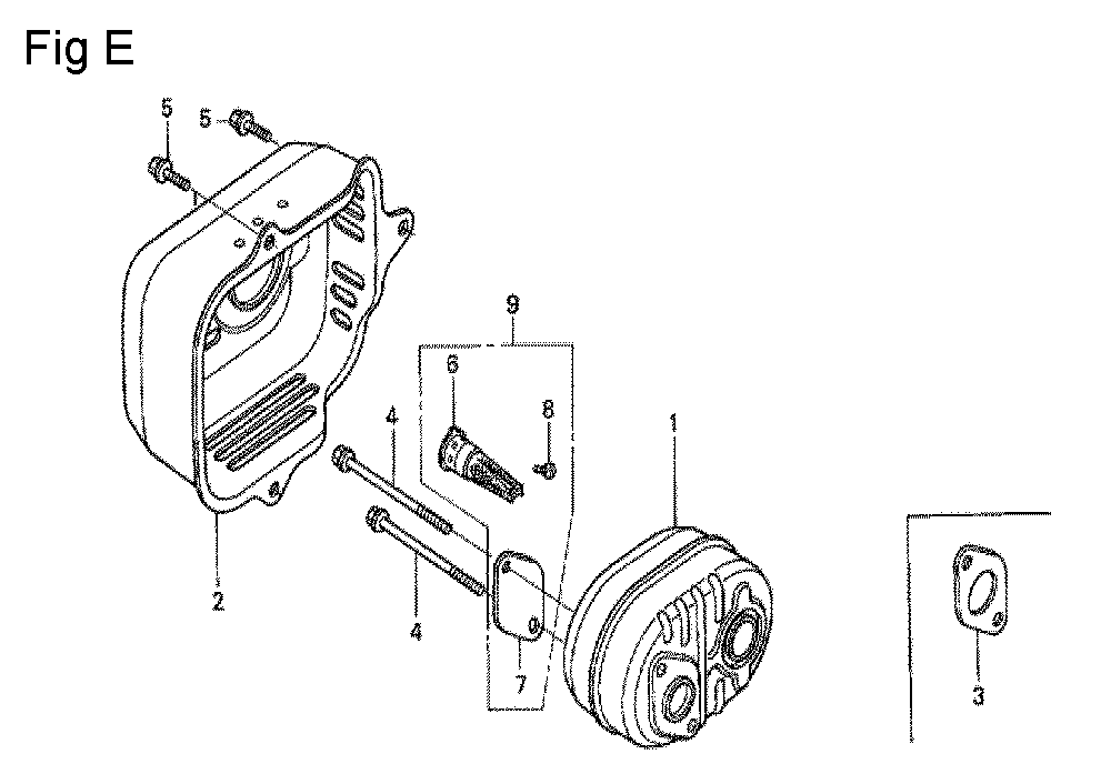 Fig-5 Diagram and Parts List for GCV190A Type N5AF Honda Engine