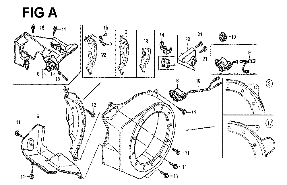 Fig-8 Diagram and Parts List for GX160H1 Type SX3 Honda Engine