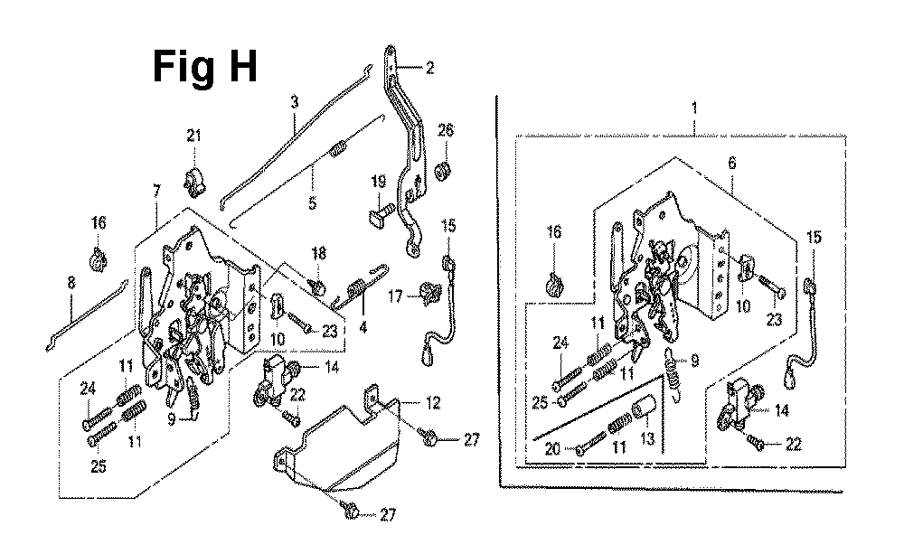 Fig-8 Diagram and Parts List for GXV160UH2 Type SFL Honda Engine