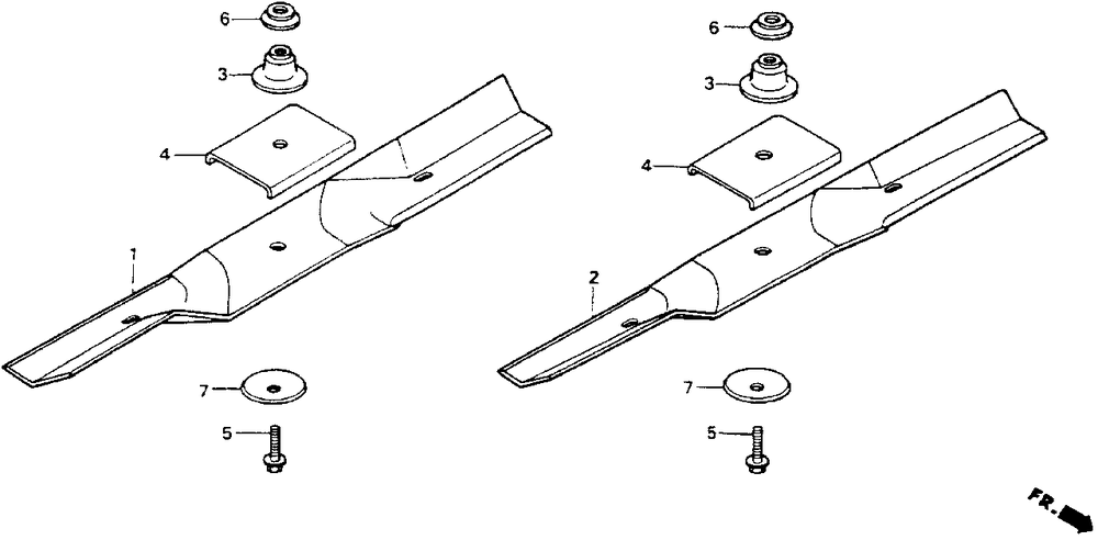 Ht-R3811rotary Blade Diagram and Parts List for HT-R3811 (Type  SA)(MABT-5000001 - 9999999) Honda Lawn Mower