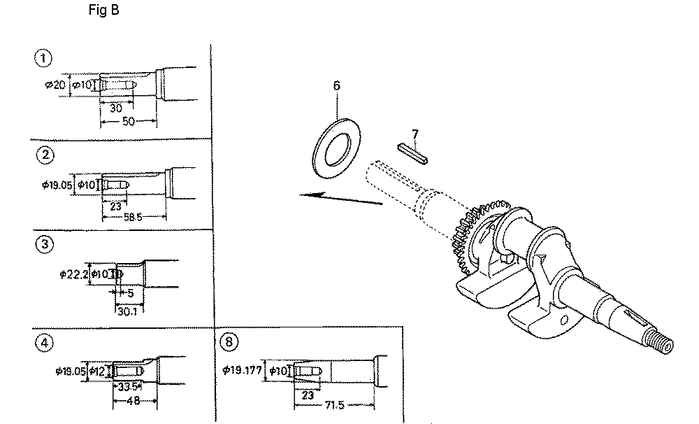 Fig-2 Diagram and Parts List for GC190A Type QHA Honda Engine
