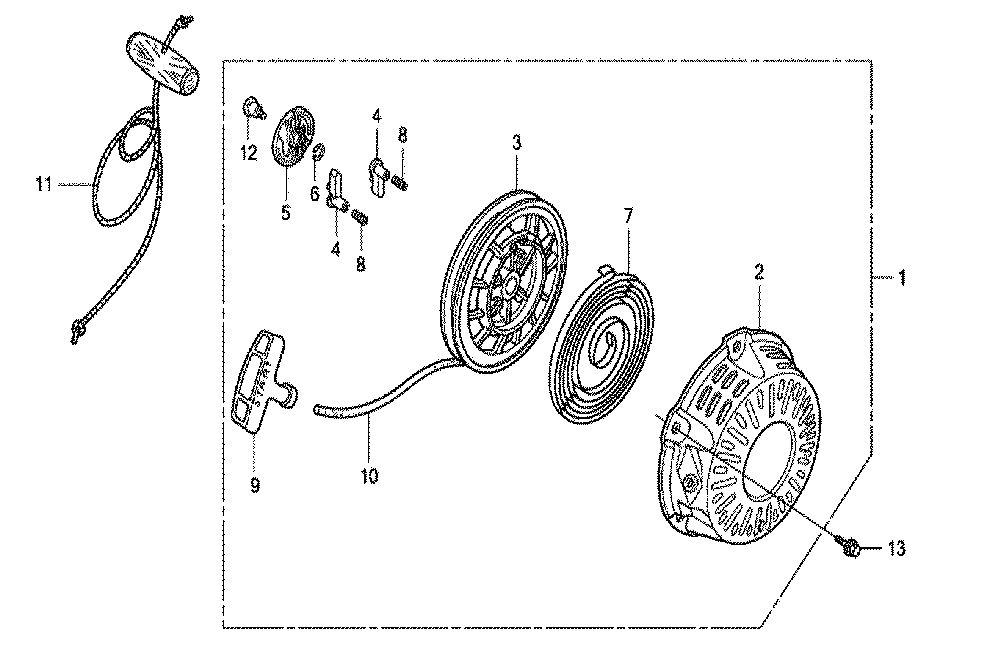 Fig-0 Diagram and Parts List for GX120K1 Type HX2 Honda Engine