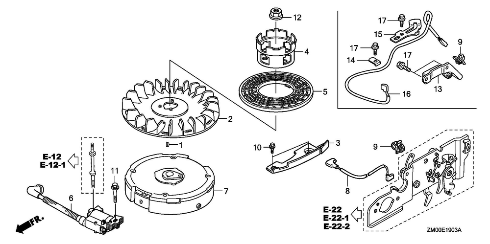 Flywheel (4) Diagram and Parts List for GCV160LA1 (Type N5AF/A)(GJATA-2000001-9999999) Honda Engine