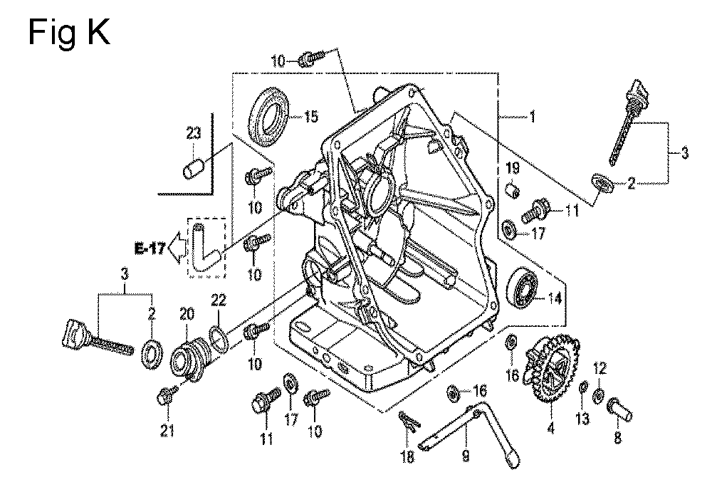 Fig-11 Diagram and Parts List for GC135 Type PXU Honda Engine