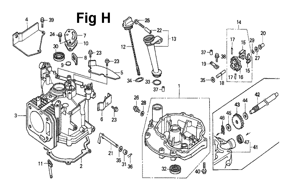Fig-3 Diagram and Parts List for GXV140 Type MAC Honda Engine