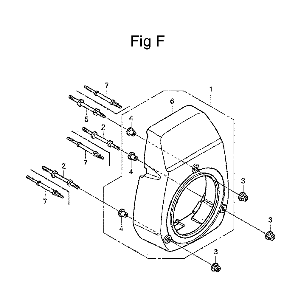 Fig-6 Diagram and Parts List for GC135 Type QHA Honda Engine
