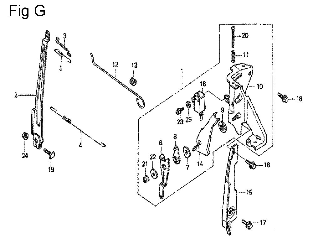 Fig-7 Diagram and Parts List for GC160 Type VHJ Honda Engine