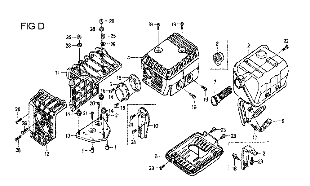 Fig-6 Diagram and Parts List for GX160U1 Type QCL Honda Engine