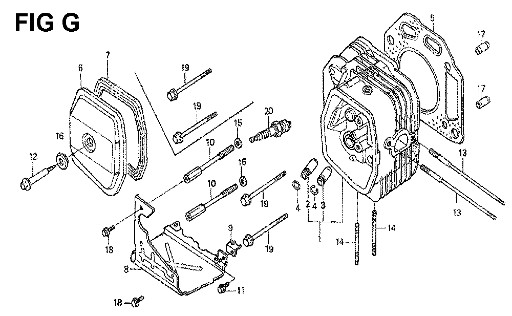 Fig-8 Diagram and Parts List for GXV340K1 Type DA4 Honda Engine