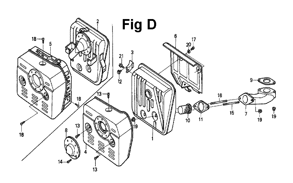 Fig-5 Diagram and Parts List for GXV340 Type DX Honda Engine