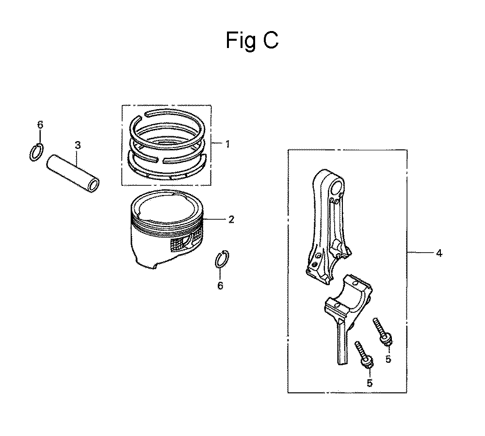 Fig-3 Diagram and Parts List for GC135 Type QHA2 Honda Engine
