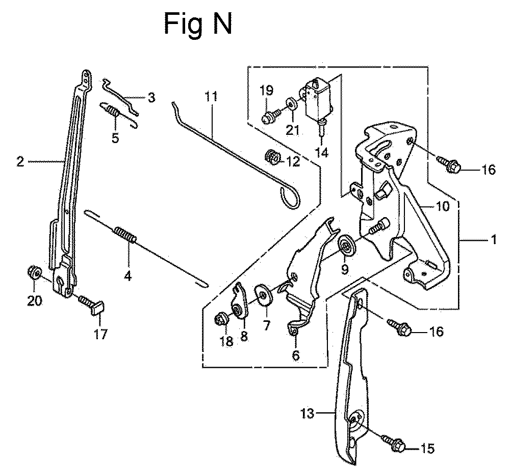 Fig-14 Diagram and Parts List for GC160LA Type QHA2 Honda Engine