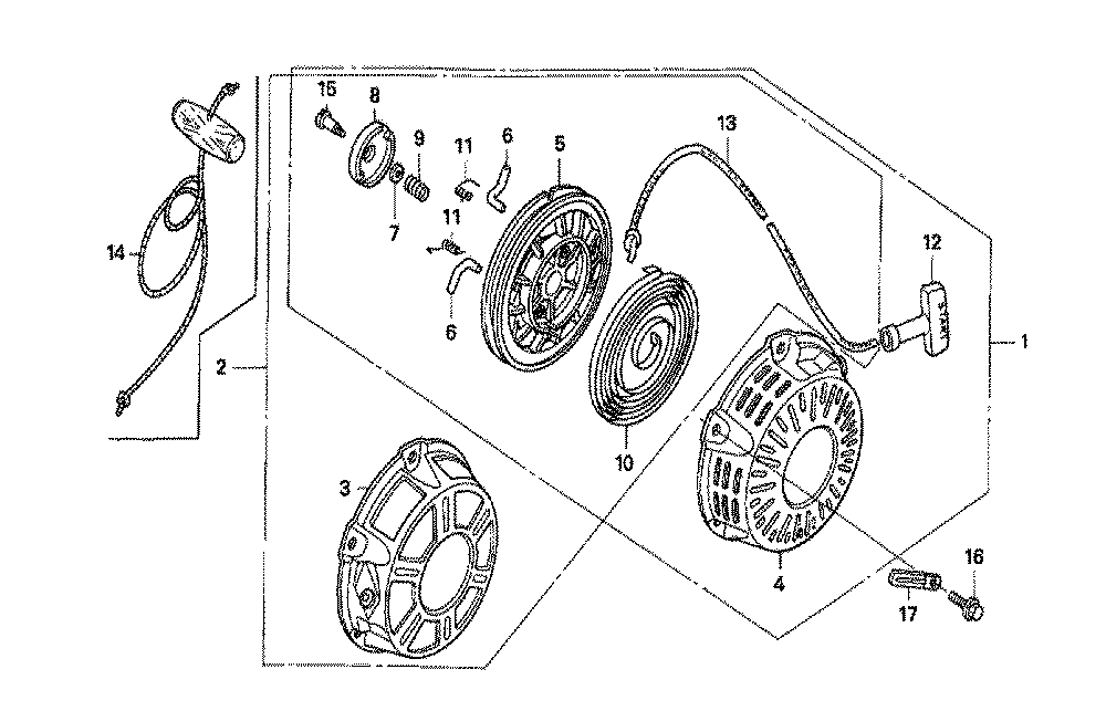Fig-0 Diagram and Parts List for GX160K1 Type VXU1 Honda Engine