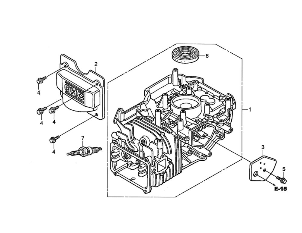 Cylinder Barrel Diagram and Parts List for GCV190-LABHH-ED  Honda Engine