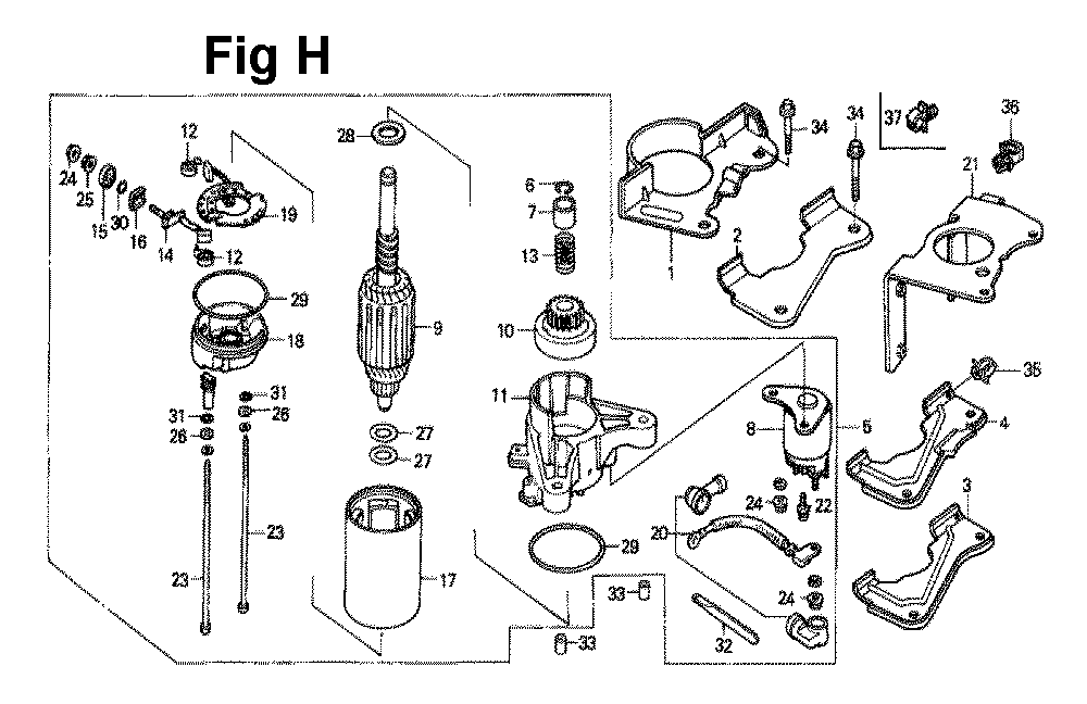 Fig-2 Diagram and Parts List for GXV340 Type DNE Honda Engine