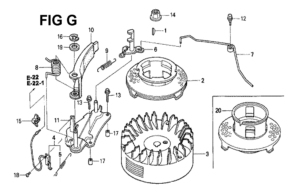 Fig-7 Diagram and Parts List for GVX160H2 Type A1S Honda Engine