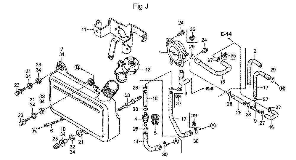 Fig-10 Diagram and Parts List for GC160LA Type MHA2 Honda Engine