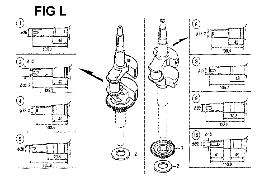 Fig-12 Diagram and Parts List for GCV190LA Type N5RB Honda Engine
