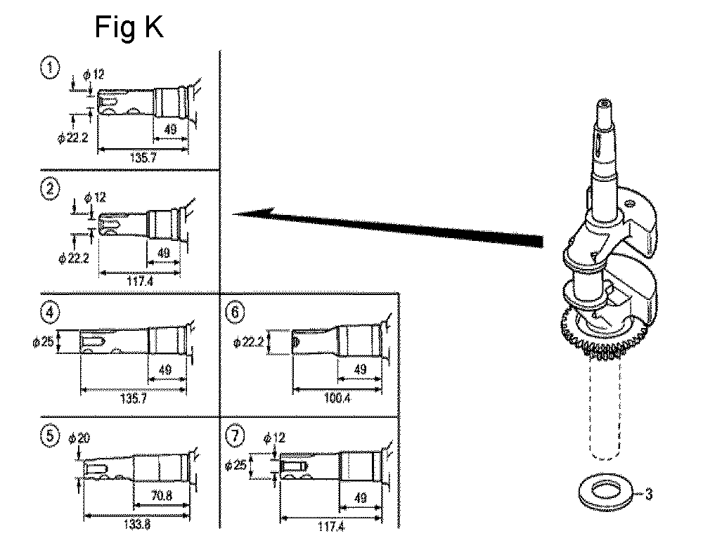 Fig-11 Diagram and Parts List for GCV190A Type N5AF Honda Engine