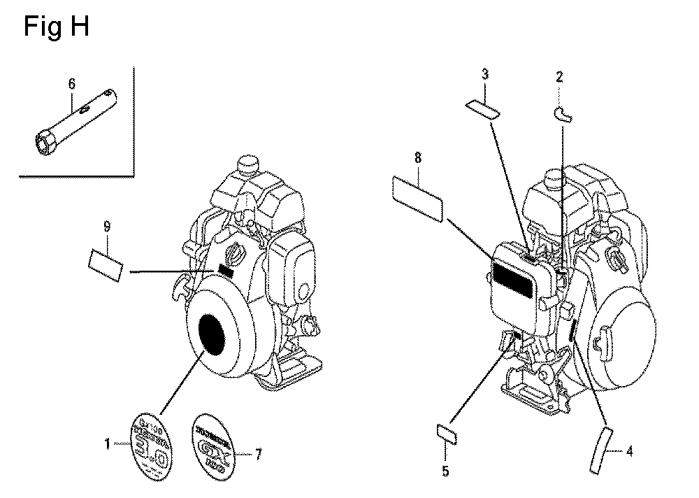 Fig-8 Diagram and Parts List for GX100U Type BE14 Honda Engine