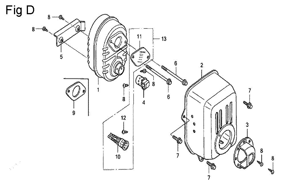 Fig-4 Diagram and Parts List for GC135 Type SHE1 Honda Engine