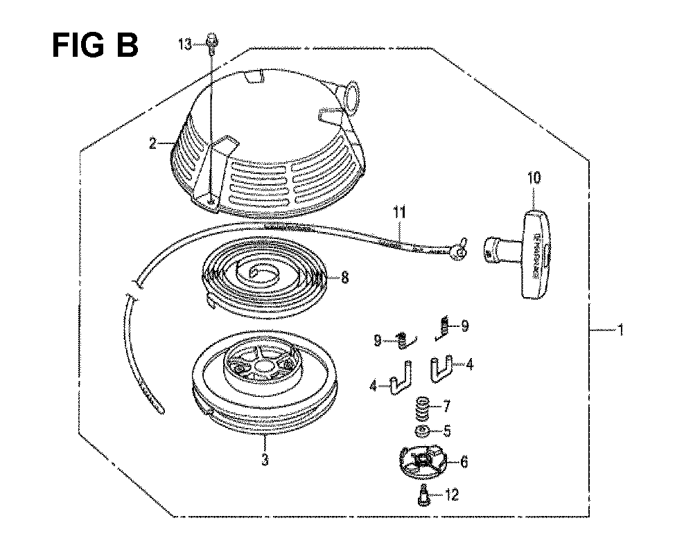 Fig-12 Diagram and Parts List for GXV160H2 Type C14 Honda Engine