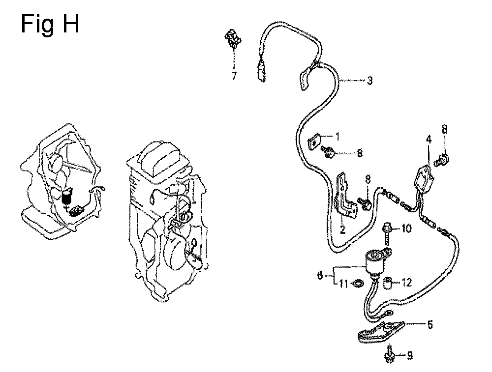 Fig-12 Diagram and Parts List for GC190A Type VXA Honda Engine