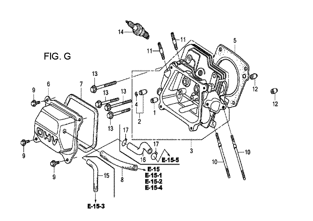 Fig-7 Diagram and Parts List for GX120T1 Type SD16 Honda Engine