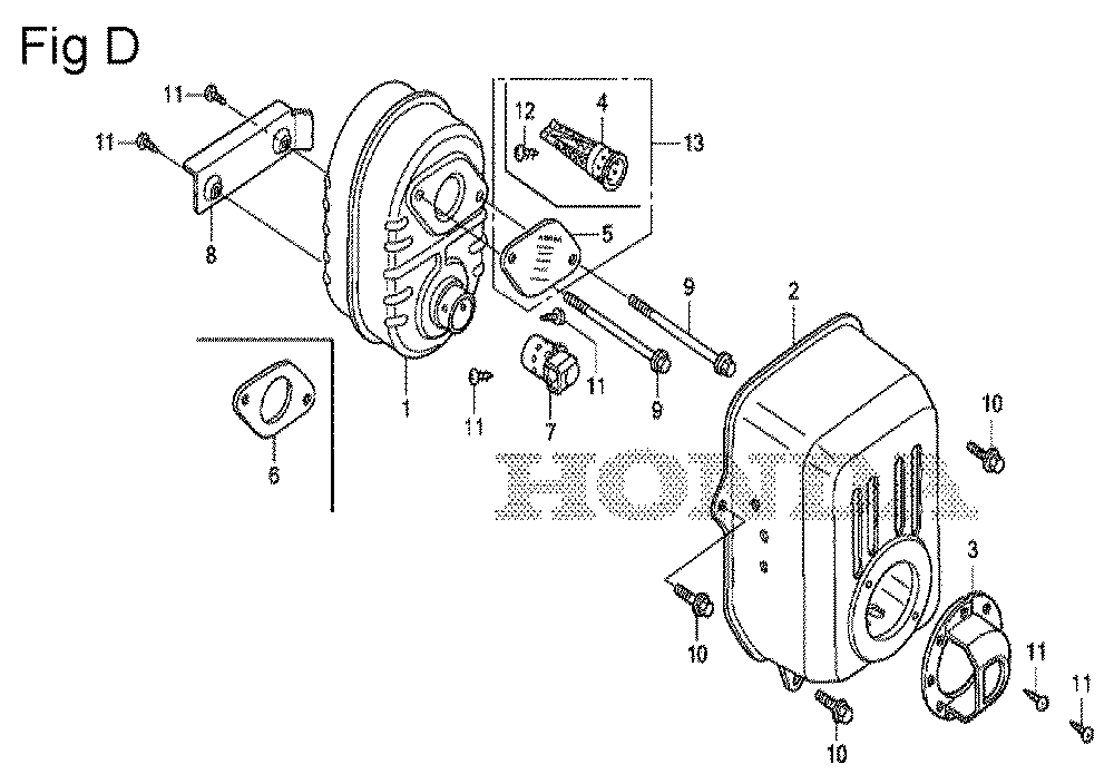 Fig-4 Diagram and Parts List for GS190A Type VXA Honda Engine