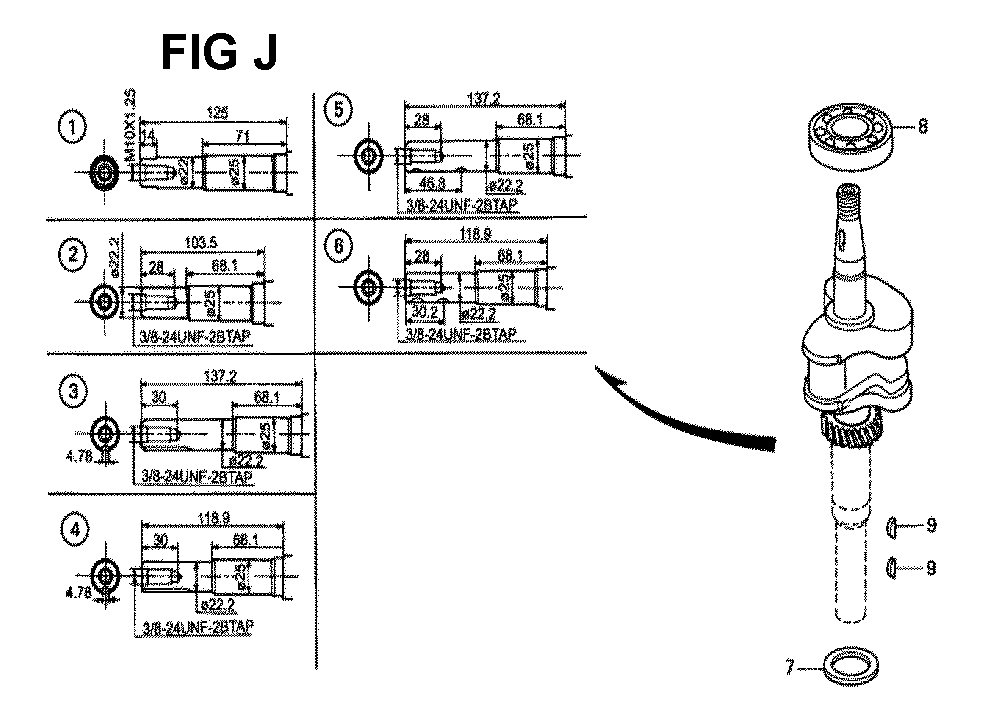 Fig-8 Diagram and Parts List for GXV140 Type MAK Honda Engine