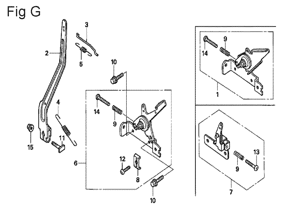 Fig-7 Diagram and Parts List for GX100U Type QA26 Honda Engine